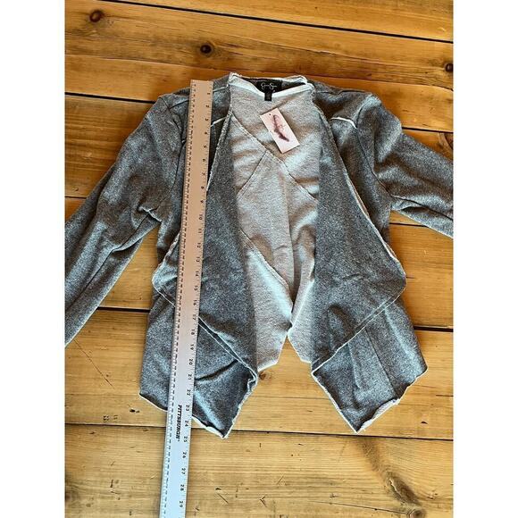 NWT! Jessica Simpson women's open front cardigan sweater. Size Large. Grey - Picture 6 of 8